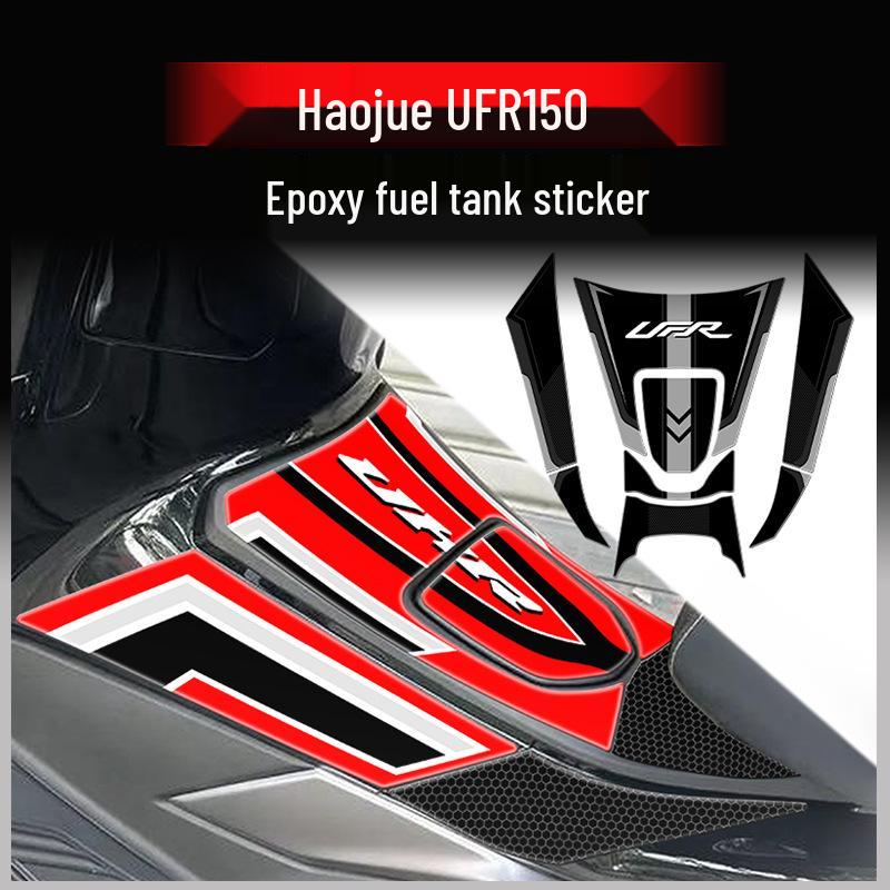 Anti-slip & Anti-scratch Fuel Tank Sticker for Haojue UFR150 Motorcycle Red - Dual Side Fuel Tank Stickers