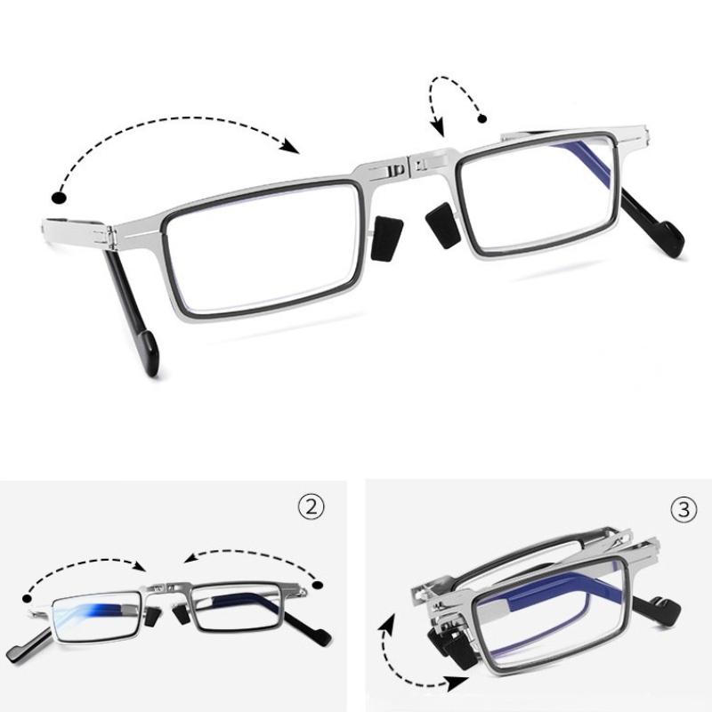 Men Portable Anti-Blue Light Reading Glasses Vintage Foldable Farsight Glasses With Box Presbyopia Eyewear Prescription Diopter