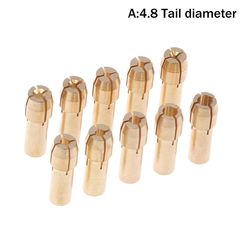10Pcs/set Brass Chucks 0.5mm-3.2mm Mini Drill Chucks Adapter Chucks For Chuck Adapter Micro Collet Brass For Power Rotary Tool