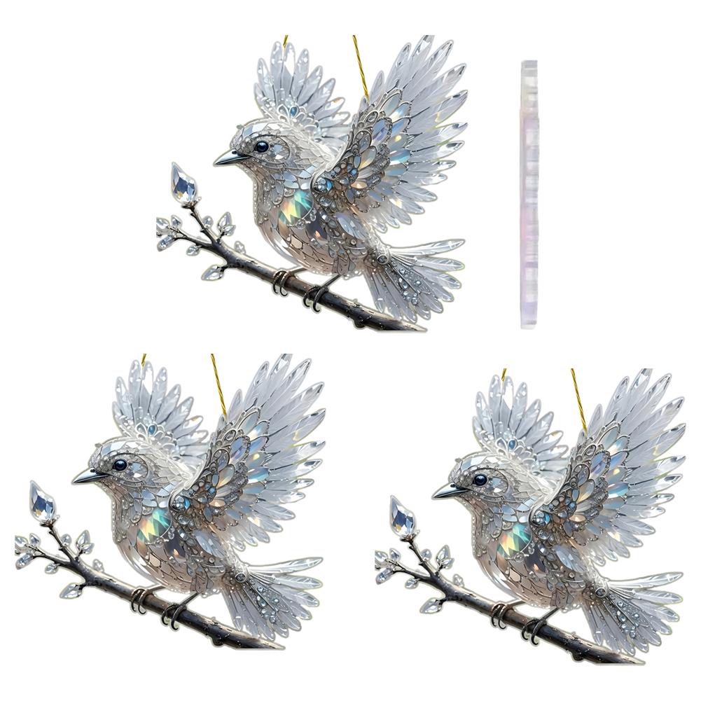1/2/3PCS Hanging Acrylic Bird Pendant Ornament Dream Suncatchers Window Stained Birds Hummingbird Stained Window Hanging Crafts