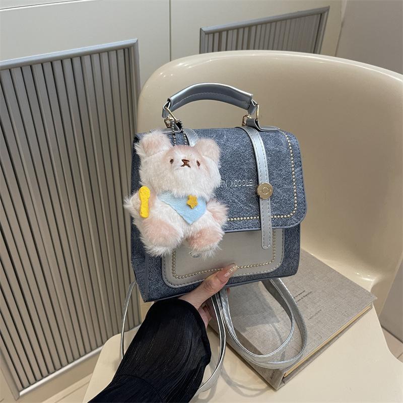 Travel small schoolbag new versatile student backpack fashion contrasting color women's backpack after travel