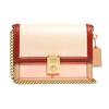 Hutton 22 Color Block Flap Leather Small Square Chain Shoulder Bag Women Bags Red-Cherry-Blossom-Pink Beige 89070-B4SBF