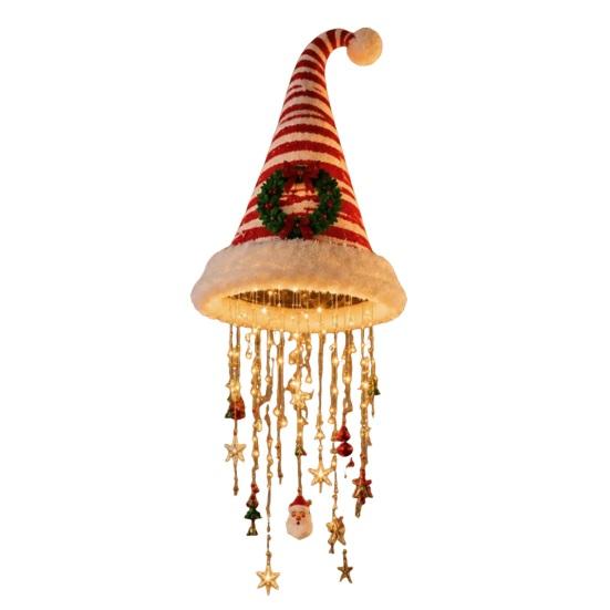 Festliche Veranda-Eingangsdekorationen Weihnachtsbaum-Hängeornament mit LED-Lichtern Beleuchteter Anhänger Stern-Topper Leuchtend für Innenbereich Terrasse Weihnachten für