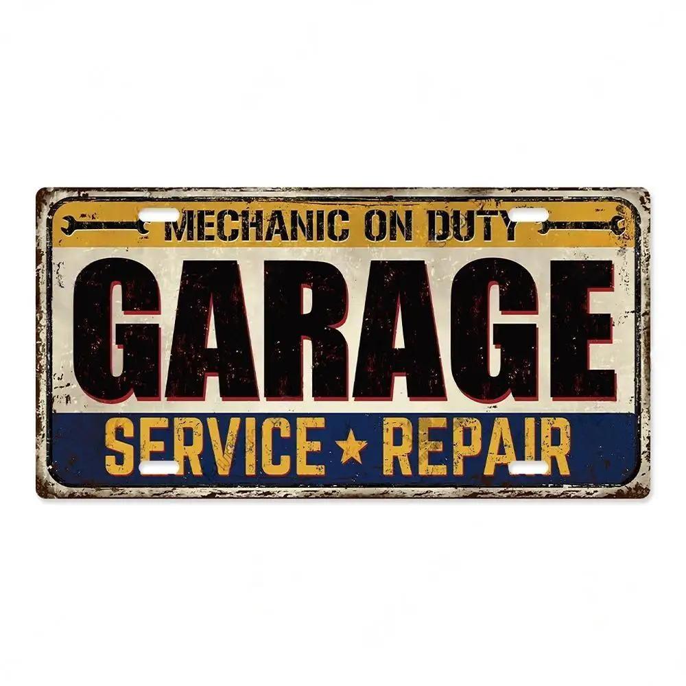 Service Reparatur Vintage Schild Nummernschild Metallschild Poster für Bar Pub Club Man Cave Garage Wanddekoration