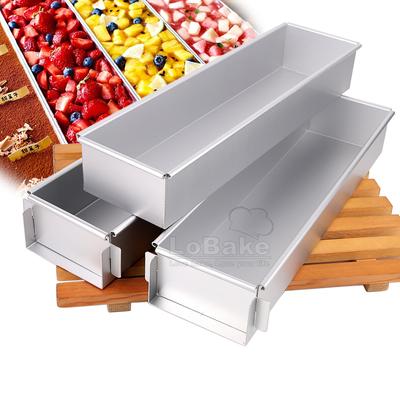 Lange rechteckige Tiramisu-Kuchenform Aluminium-Brotform Metall-Käsekuchen-Dessertform 400 mm 417 mm Backform DIY Bäckereibedarf