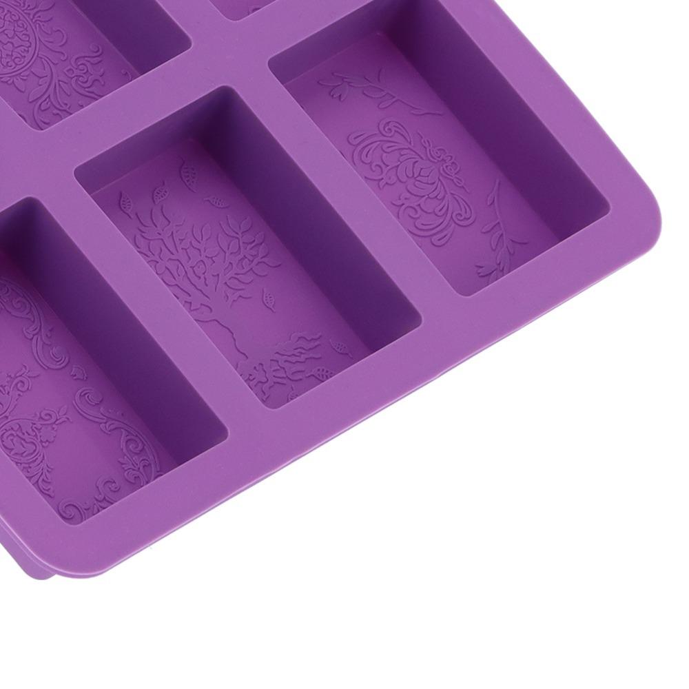 Embossed Lace Pattern Silicone Soap Mold Flexible Silicone Cake Mold Set Handmade Soap Square