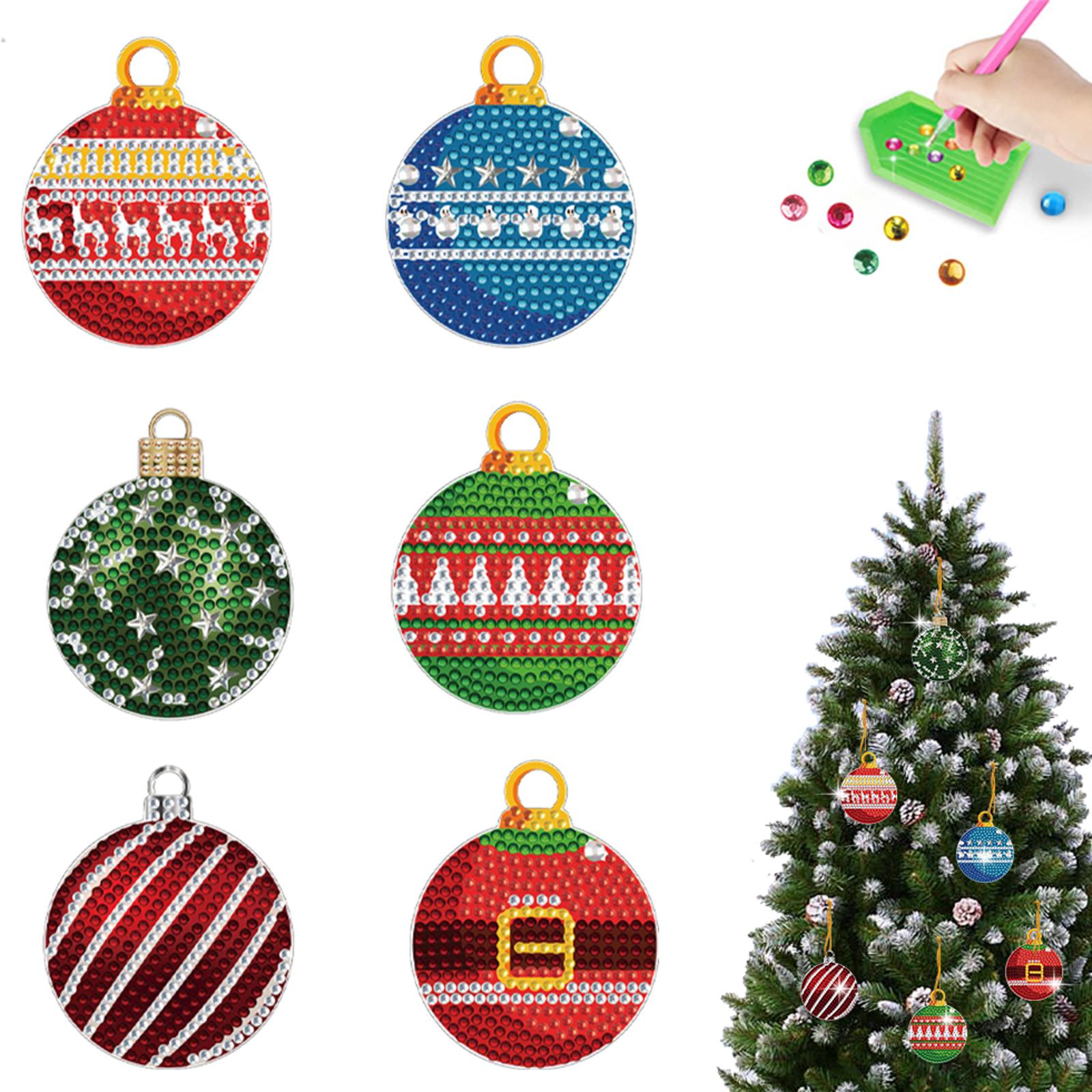 

Рождественская тема 2D/Плоский DIY Алмазная живопись Подвеска Односторонняя выкладка Акриловая сверкающая алмазная подвеска Искусство для подвешивания на окно для домашнего декора