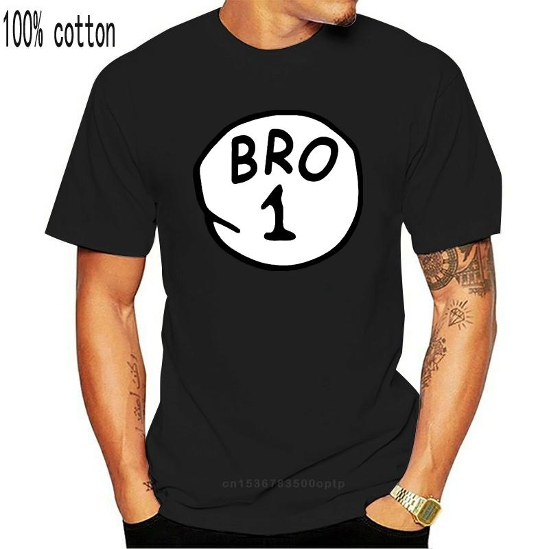 

BRO 1 one and BRO Two Couple matching cute T-Shirts S-4XL Cool Casual pride t shirt men Unisex Fashion tshirt Loose Size 3XL чорний