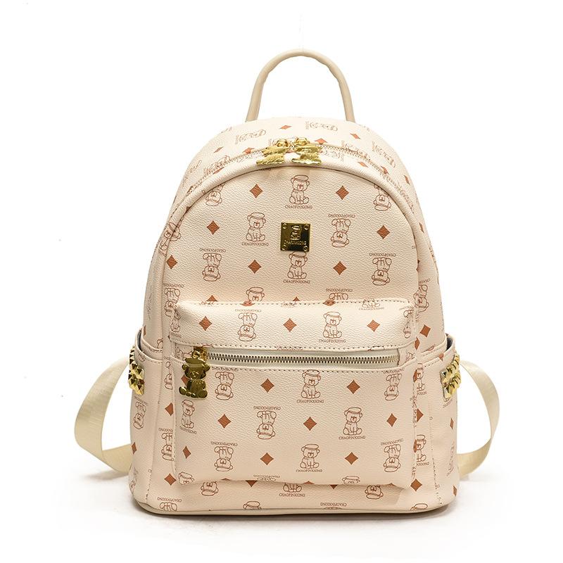 UR Cute Bear Backpack Large Capacity Women's Bag Versatile Trend Handbag Commuting Light Foreign Bag