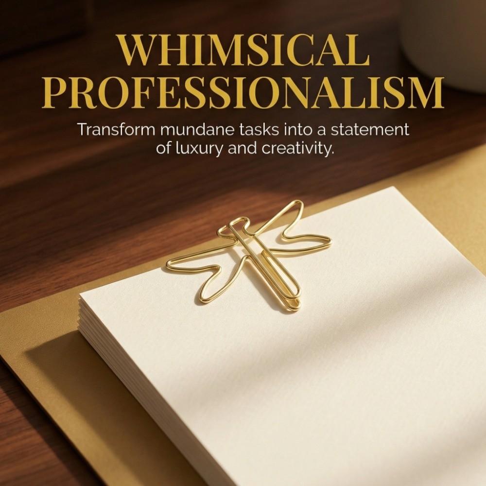 100Pcs Electroplating Metal Large Cute Paperclips Gold Jumbo Wide Paper Clips  Photo Clips