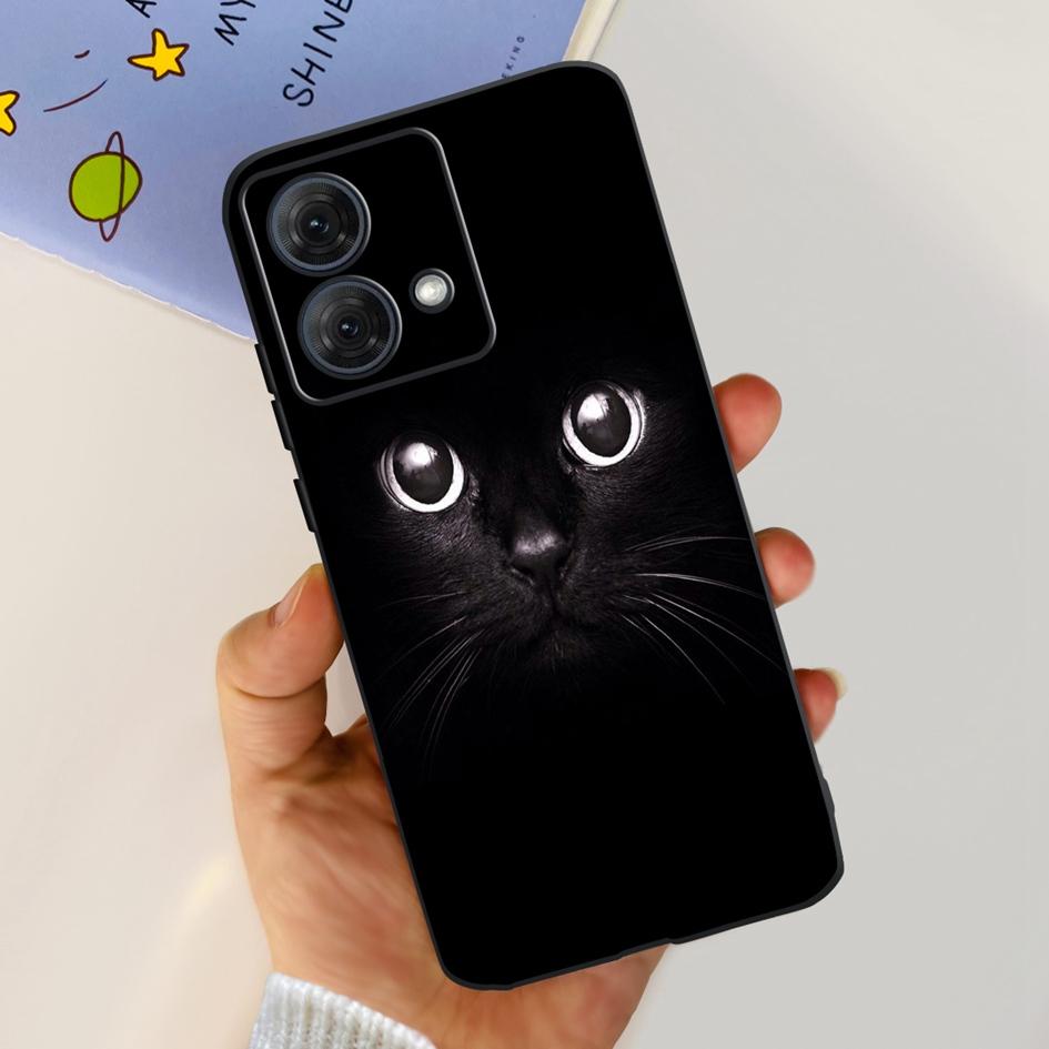 For Motorola Moto G84 5G Case 2023 New Stylish Butterfly Cat Slim Black Silicone Soft TPU Phone Cover For Moto G84 5G G 84 Coque