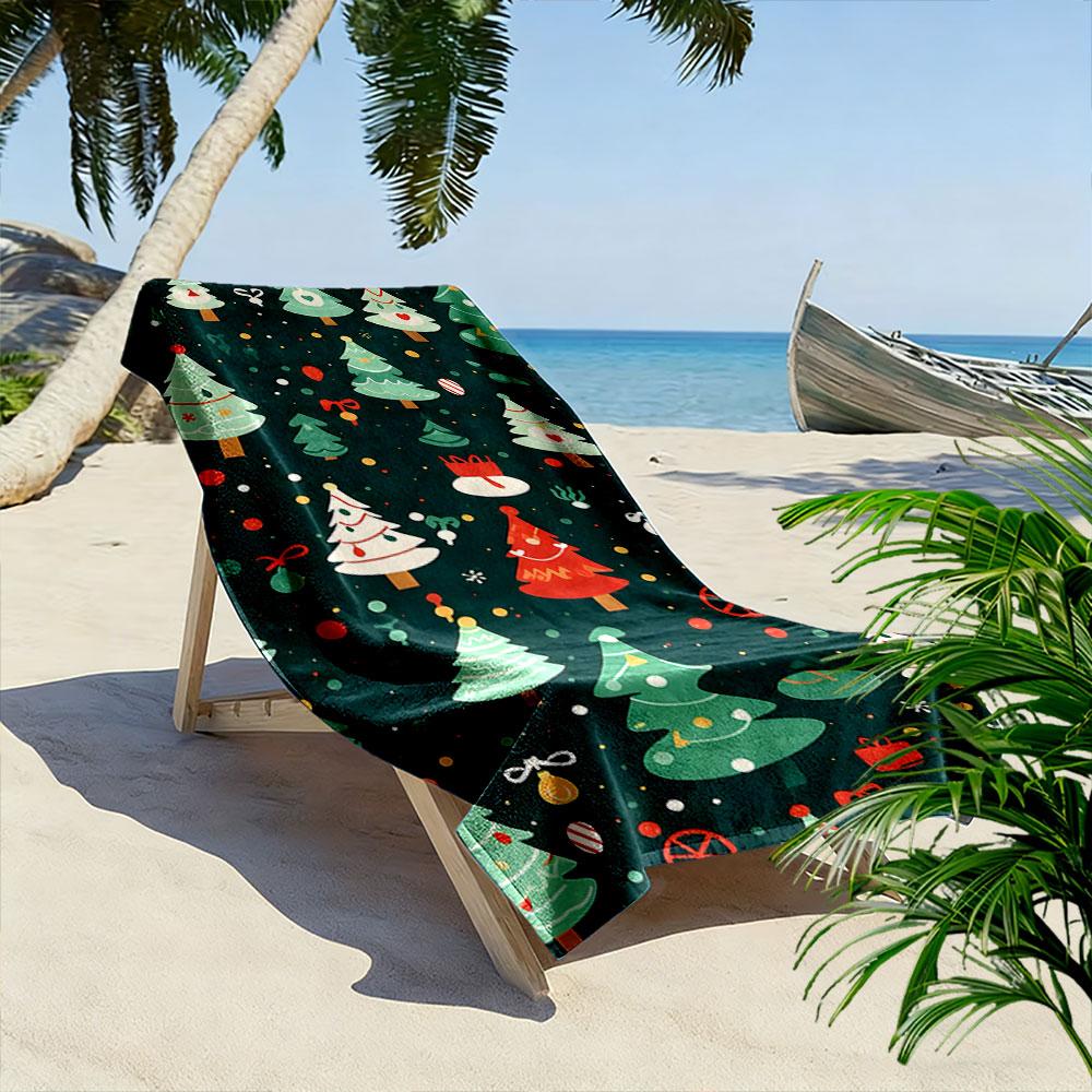 Festive forest magic Print beach towel, quick drying, suitable for travel, outdoor sports, jogging, the beach and swimming, gift