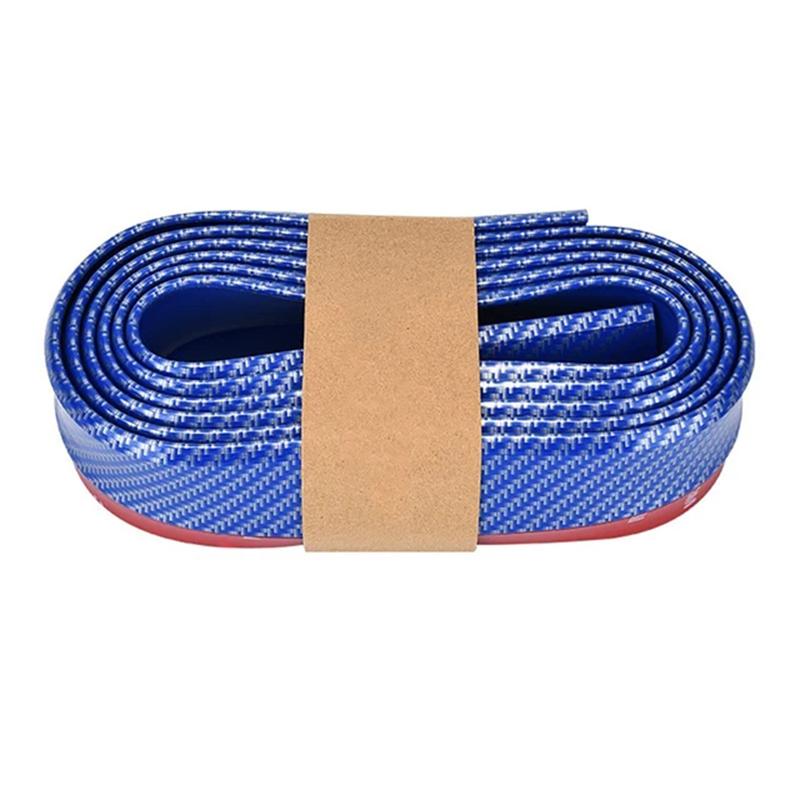 2.5M Car Bumper Lip Stickers Soft Carbon Fiber Car Rubber Bumper Strip Outside Bumper Front Lip Car Bumper Protectors