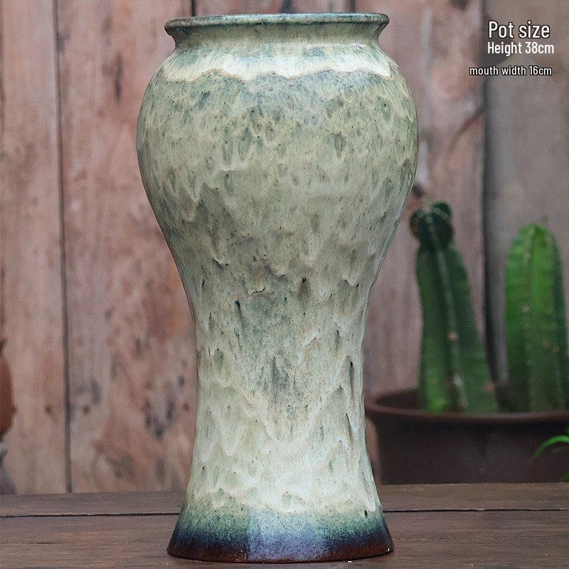 Large Coarse Ceramic Succulent Pot: Tall, Breathable, for Bougainvillea & Birds of Paradise