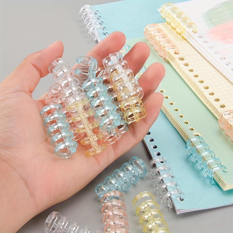 5-Pack Transparent PP Loose-Leaf Notebook Rings - Up To 100 Sheets Capacity, Book Lovers, Document Organization, and Office Use