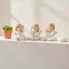 3 Pieces Seated Angel Figurines Decorative Resin Angels Lightweight for Desk
