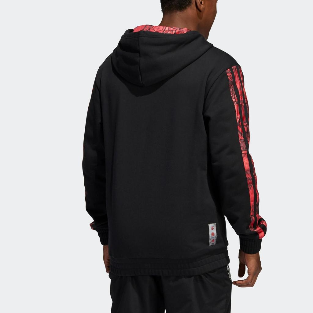 Adidas Year Of The Tiger Limited Contrast Print Hoodie, Men Black Tops HF5879
