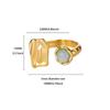 Vintage opal wide-body geometric ring women's pink gemstone open ring fashion women's index finger ring ring