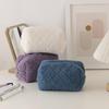 1 Pc Girl Soft Travel Cosmetic Bag Organizer Case Cute Lady Make Up Case Necessaries Solid Color Plush Makeup Bag For Women