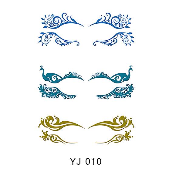 Geometric Pattern Eyeshadow & False Eyelash Tattoo Stickers for Party Makeup