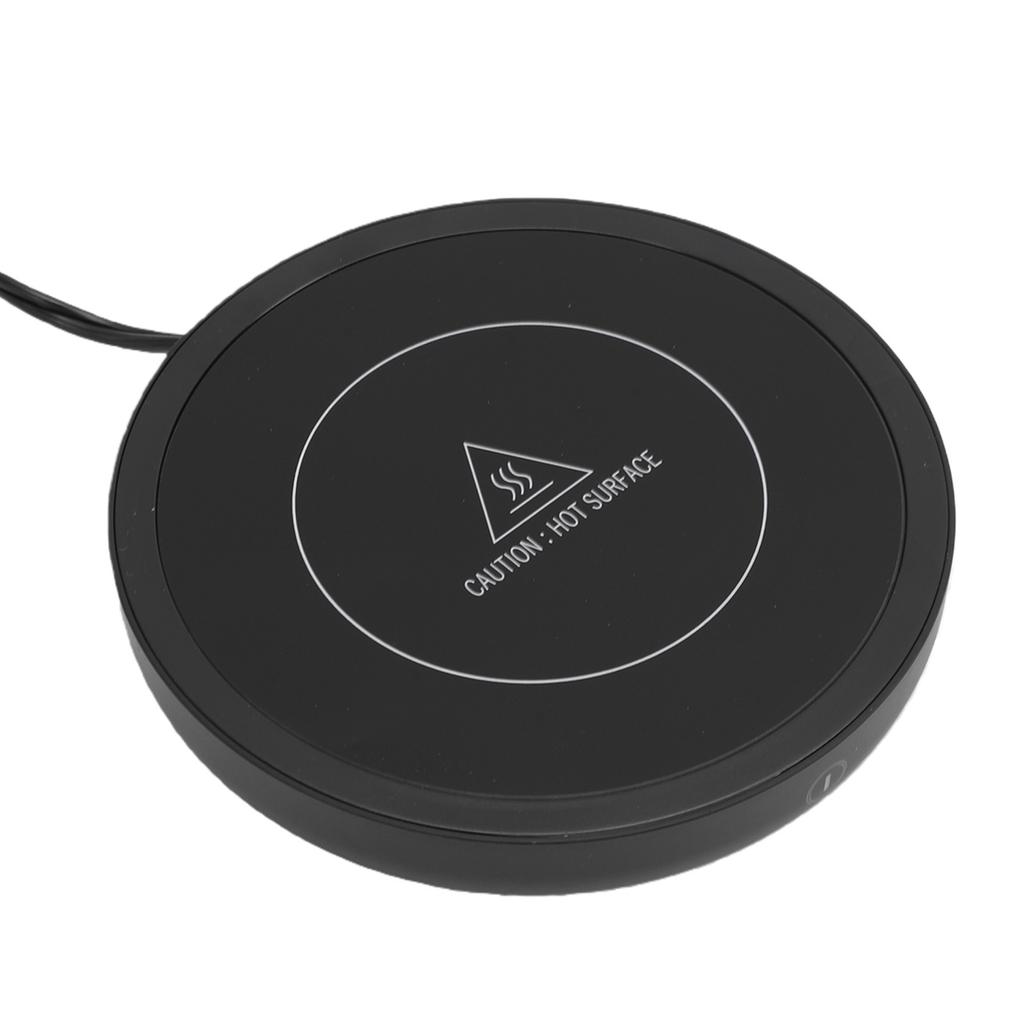 Electric Cup Warmer Round Shape Black Automatic Temperature Control Desktop Electric Mug Warmer