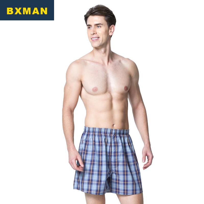 BXMAN Men's Plus Size Pure Cotton Woven Boxer Lounge Shorts