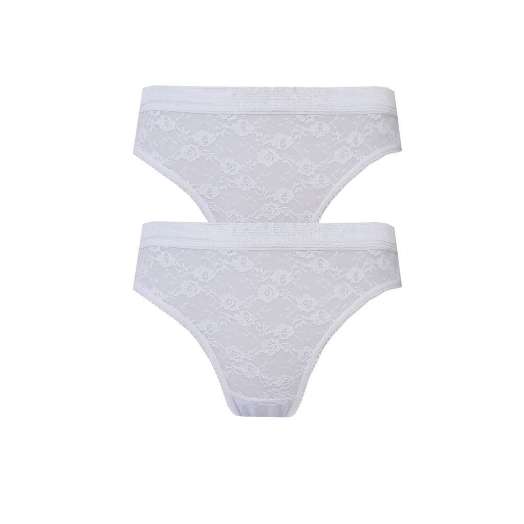 2li Kadın Önü Dantelli Bikini Parlak Lastik Ekonomik Yumuşak