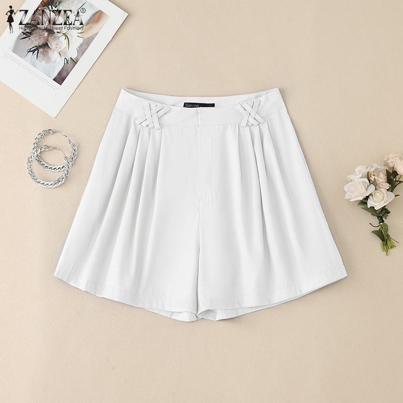 ZANZEA Women Summer Solid Color Loose Casual Short Pants