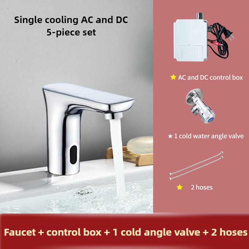 Bathroom Basin Faucet Full Copper Intelligent Single Hot And Cold Sensing Faucet Automatic Infrared Sensing Water Tap