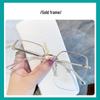 Korean Style Anti-Blue Light Glasses for Women - Fashionable Plain Frames, Prescription Compatible