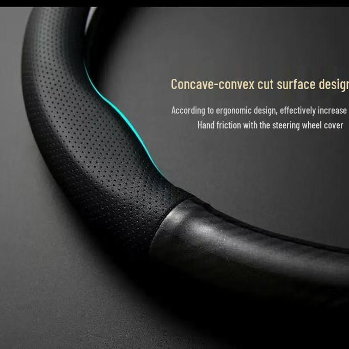 Ford Steering Wheel Cover: Genuine Leather for Edge, Edge-S, Focus, EcoSport, Taurus, Escape, Mondeo - All-Season Use