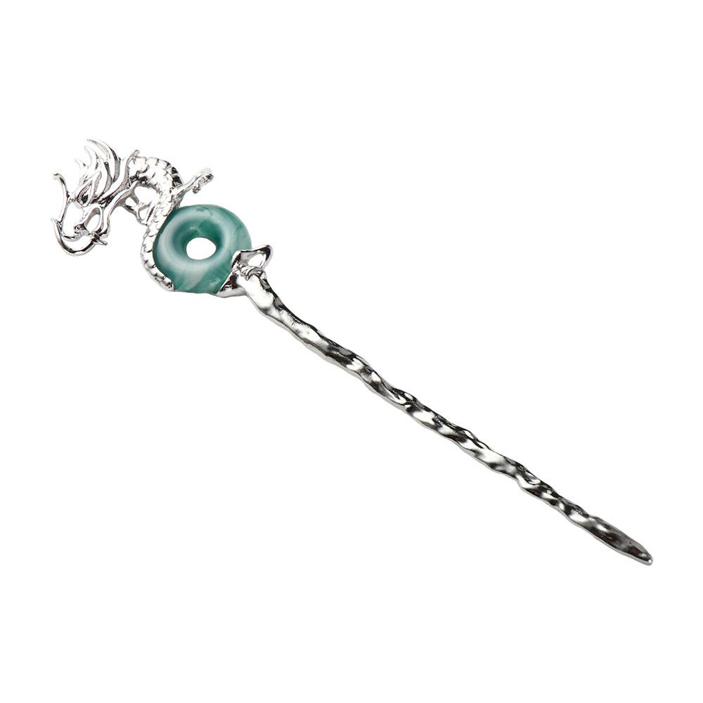 Green Silver Ancient Headwear Dragon Cheongsam Chinese Style Headwear Hanfu Hair Sticks Metal Hairpin Ancient Style Hairpin серебряный