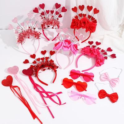 Valentine's Day Red Heart Headband Hair Clip - Wedding & Party Photo Prop