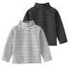 Yüksek Yakalı Uzun Kollu Çizgili Çocuk Tişörtü