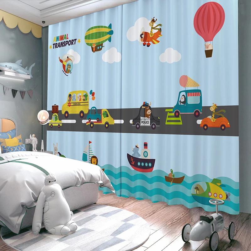 Tenda Camera dei Bambini Camera da Letto Ragazzo Nuova Tenda Cartone Animato Auto Gancio Parasole Alta Ombreggiatura Nuova Moda Varie Fantasie Multicolore