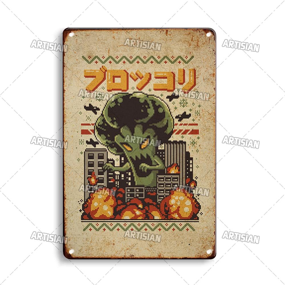 Japanese Comics Metal Poster Food Metal Tin Sign Wall Plate Kitchen Man Cave Cafe Metal Plaque Rusty Industrial Decor