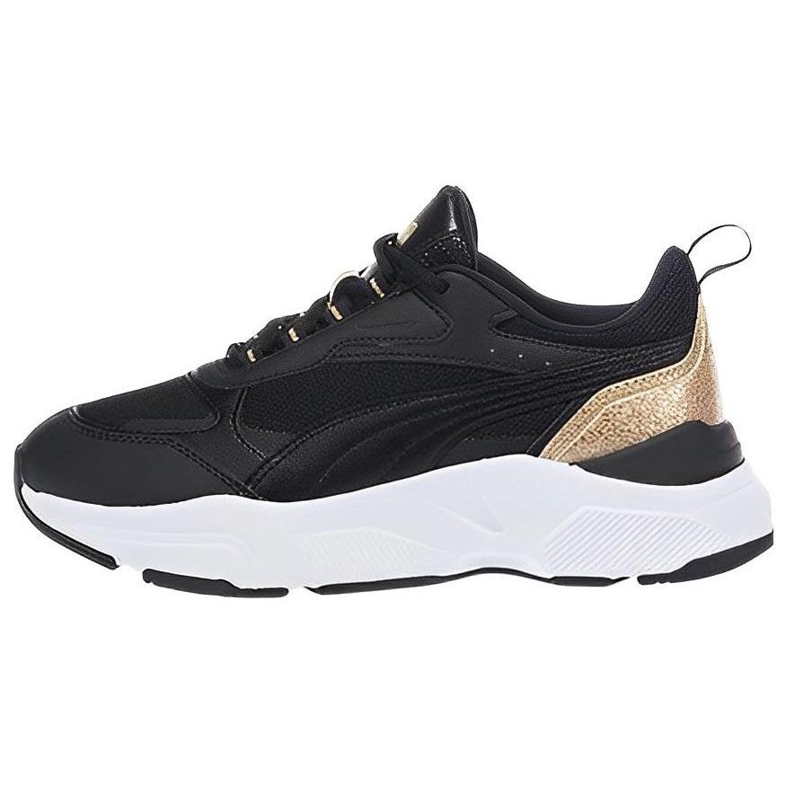 (WMNS) PUMA Cassia  Distressed - Black Team Gold  Women s 387645-01 EU 39