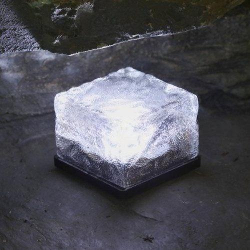 Solar Ice Cube Lamp Glass Brick Crystal Light Waterproof  Garden Courtyard Pathway Decoration Christmas Ice Rock Cube Lamp