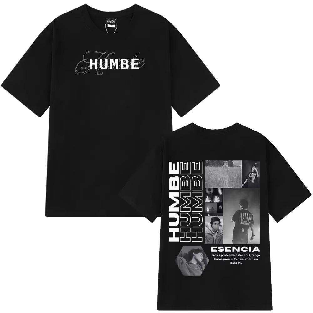 Singer Humbe Esencia Tour 2026 graphics Unisexs Tshirt Fashion Hip Hop Oversized Retro Unisex Oneck Short Sleeve shirt