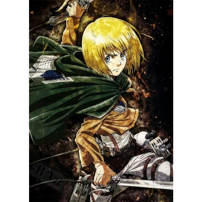 80s Retro Anime Postavy Attack on Titan Japonská Malba Plátno Tisk Plakáty do Pokoje Obývacího Manga Umění Domácí Nástěnná Dekorace Obraz