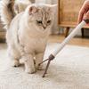 Retractable Cat Back Scratcher, Long Handle Cat Face Massager, Double-Sided Massage Head, Gentle Grooming Tool, 2-in-1 Cat Wand Toy for Indoor Cats