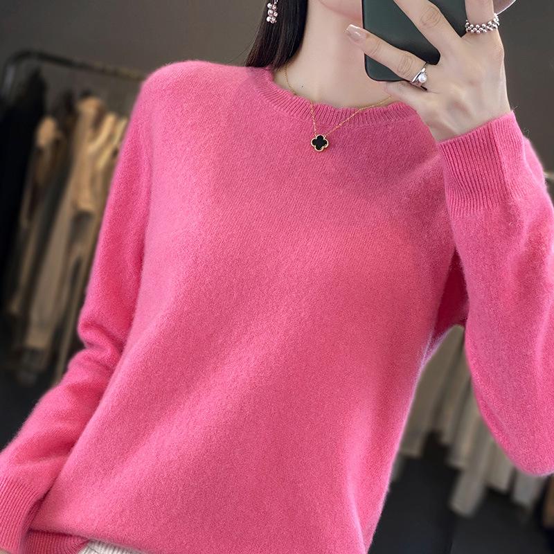 Women Knitted Sweater Autumn Winter Fashion O-Neck Pullover Warm Clothes