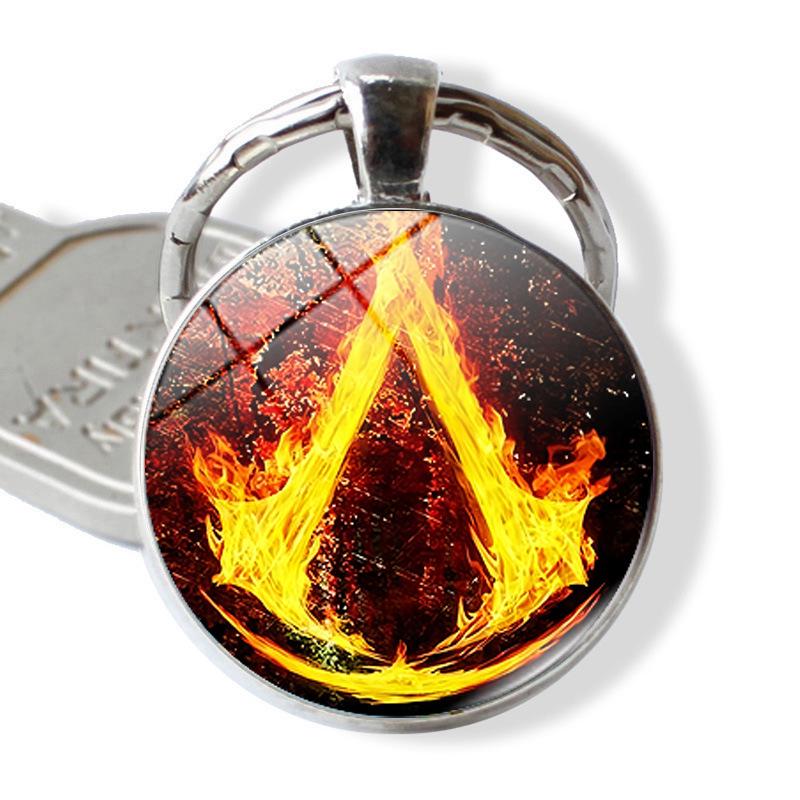 Assassin s Creed Metal Embossed Ring Keychain Pendant