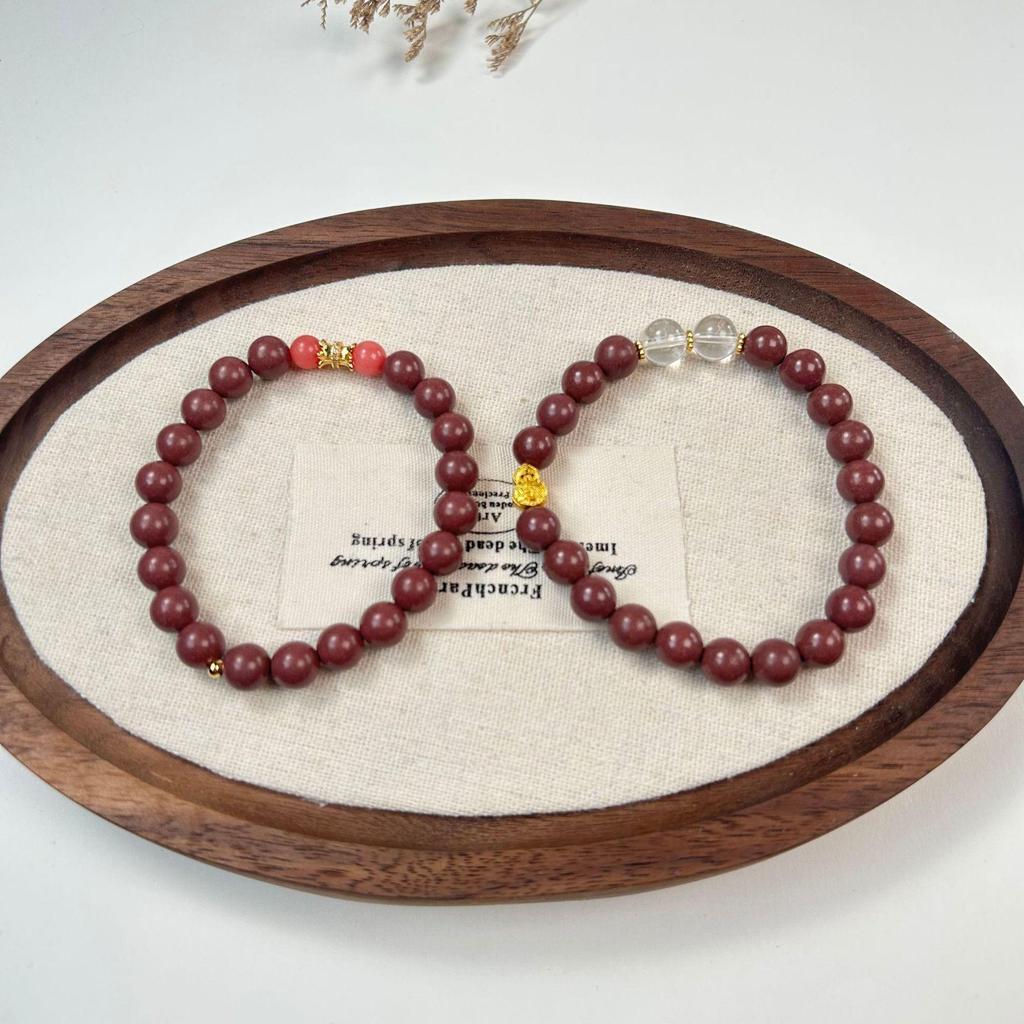 Putuo Mountain Southern Red Beaded Bracelet - Chinese Style, Original Design for Girls & Best Friends