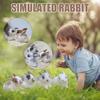 Cute Simulation Plush Rabbit Ornament Easter Furry Animal Model Bunny Miniature Home Decoration U5I0