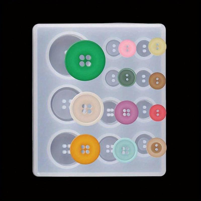 White Silicone Button Mold 5 Pcs for Epoxy Resin Crafts DIY Jewelry Making Durable Decorative Buttons Versatile Designs