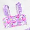 2025 Girls' Three-Piece Purple Swimsuit Set - Split Swimwear for Small To Medium Children
