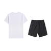 Li-Ning Solid Color Versatile Pullover Short Sleeve Comfortable Letter Mid Waist Shorts Casual Sports Suit Unisex suit AHSUA49-1+AKSV631-1