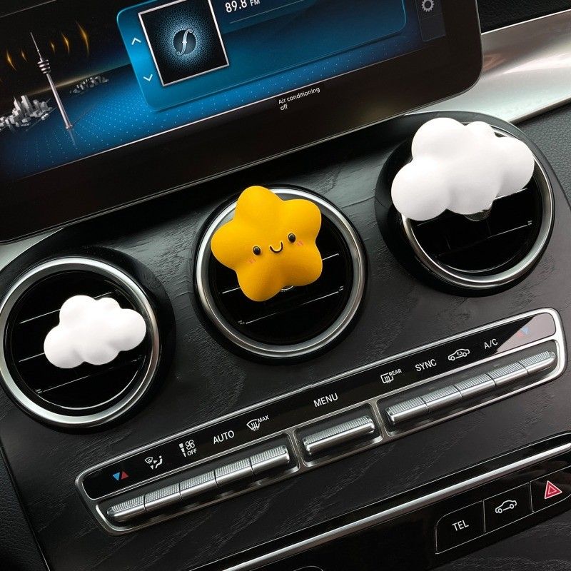 Cute Cartoon Stars and Clouds Car Fragrance Pendant Lucky Star Car Fragrance Diffuser Stone Air Vent Decoration