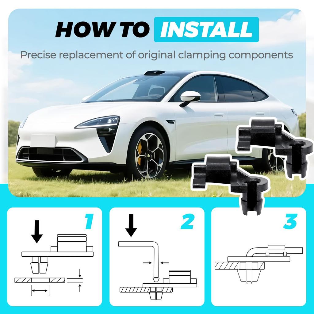 5Sets Door Lock Rod Clip,Door Handle Lock Rod Hood Latch Locking Push Clip Kit,Car Accessories Clips Replacement OEM#4003672R 4003673L,5/32 Rod for
